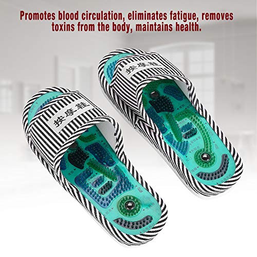 Acupoint Magnetic Therapy Shoes, Reflexology Foot Massager Tools, Acupressure Massage Slippers Shoes Sandals Mat Massage Slippers Healthy Feet Care Massager Shoes for Men Women(Blue)