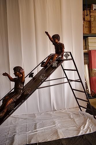 Estatua de Bronce Niños Jugando en Tobogán 114"x18"x83" miniatura 6