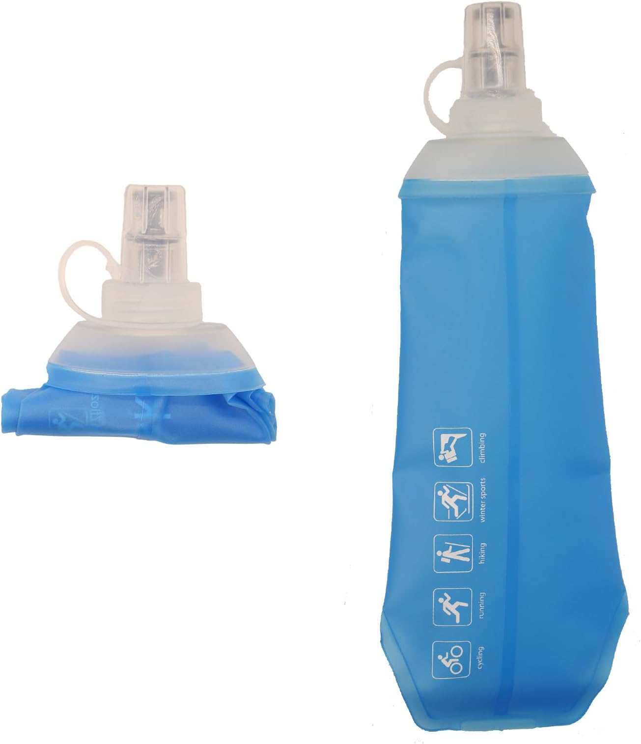 – 500ML Soft Flask, Running Water Bottles,TPU Foldable Running Hydration Flask, Soft Collapsible Water Bottle for Hydration Pack Cycling Marathon Running Hiking
