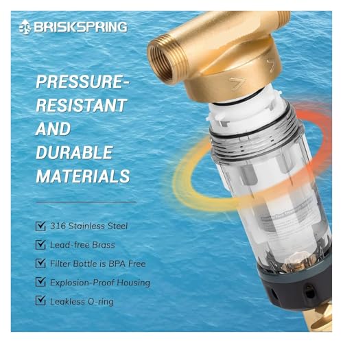Prefiltro para el hogar BriskSpring de 100 micras para mejorar el agua de la cocina 5