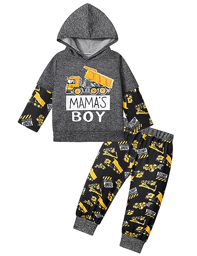 Image of MIGU Toddler Boy Clothes Dinosaur Clothes For Boys Hoodie Sweatsuit + Dinosaur Pants 2PCS Boys Outfits Set