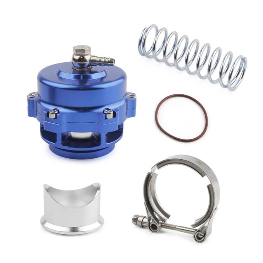 VáLvulas De Escape Válvula de soplado de 50 mm CNC BOV con brida de banda en V Valvula De Descarga(Blue-no logo)