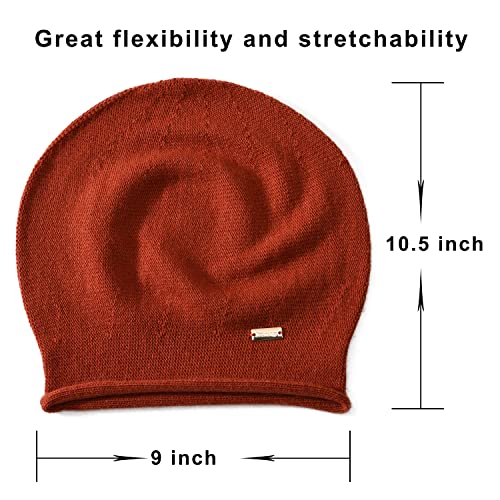 Image of jaxmonoy Cashmere Slouchy Knit Beanie Hat for Women Winter Soft Warm Ladies Wool Knitted Skull Beanies Cap