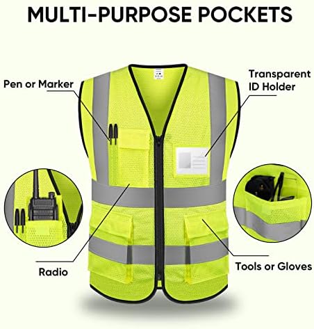 TICONN Reflective Safety Vest High Visibility Class II Mesh Vest for Women & Men Meets ANSI Standards - Image 4