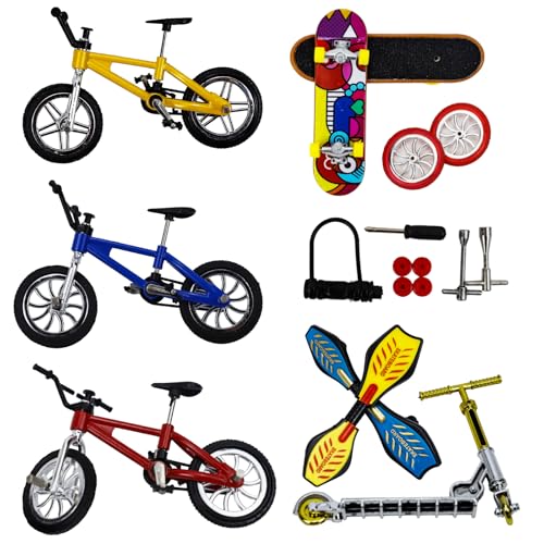 ideallife Juego de Herramientas para el Parque de Skate, Set de Juguetes para Dedos, Finger Skate Park, Mini Skates(1 Set)
