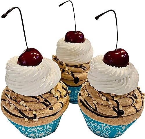 Faux Cupcakes Shabby Chic – Décoratifs Artificiels Pâtisserie – Lot De 17