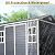 Wekuku 8x6 ft Resin Outdoor Storage Shed with Two-Window and Double-Door, Plastic Shed with Floor for Gargen, Patio, Yard, Lawn, Grey (1 Doors) (Black, 8x6 ft)