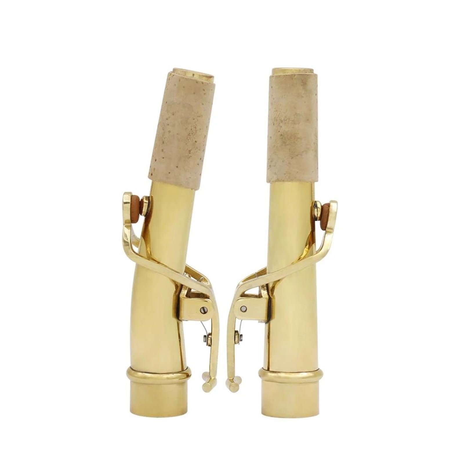 Kit de Accesorios saxofón 2 Unids/set Soprano Recto Cuello De Saxofón Lacado Dorado Material DE LATÓN 16,7mm Accesorio De Instrumento De Viento De Madera
