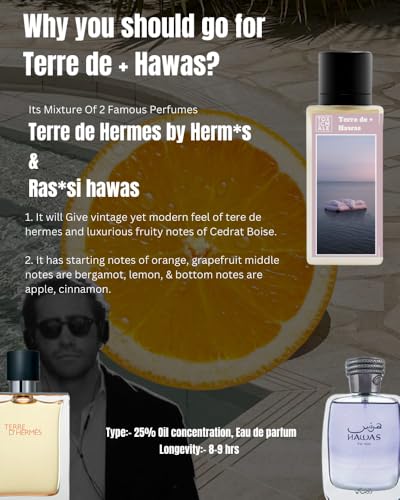 Image of TOXICMALE Terre de + Hawas | PerfectLong lasting Unisex perfume For Date | perfumes for men & women | perfume for him & her | Gift for him & her | TMA19 | 50 ml perfume | TM Perfume House