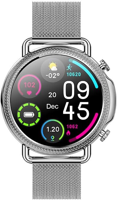 NASA Smart Watch displaying heart rate, battery level, and other health metrics on its watch face.