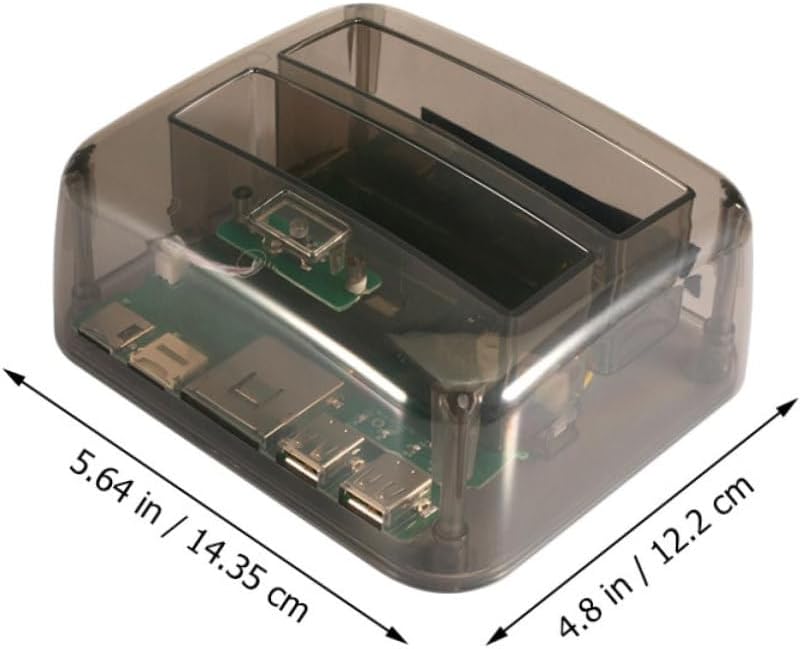 Angoily 1pc Multi-Function Dual-Disk Hard Drive Reader USB Supports Drives for Home Office Storage Movie Streaming and Gaming Black Design Us