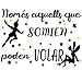 Docliick® Vinilo de pared decorativo en Catalán"NOMÉS AQUELLS QUE SOMIEN." Pegatinas de pared decorativa de frases celebres.Vinilo decorativo decoración hogar Docliick DC-047-CAT