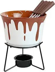 Conjunto Fondue Chocolate De Ceramica 6 Peças 385ml