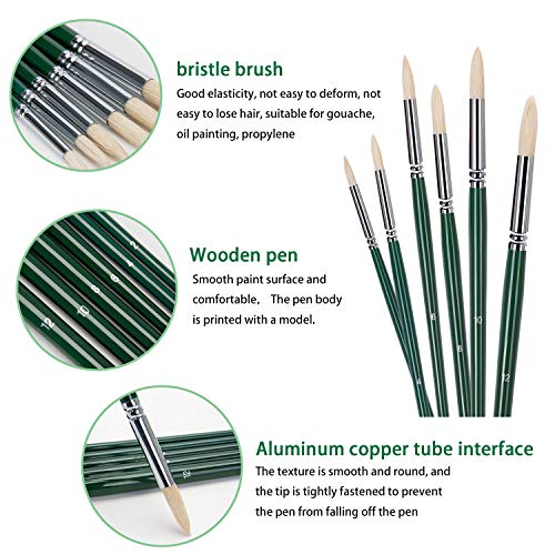 Golden Maple ART-ISTPAINT Bristle Pointed Round Brush Art Paint Brushes thumb #5