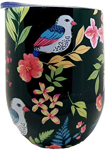 LOVE BIRDS (Brew) de Happy Earth (350 ml, doble pared de acero inoxidable de alta calidad, taza de viaje aislada al vacío con tapa a prueba de salpicaduras, sin BPA)