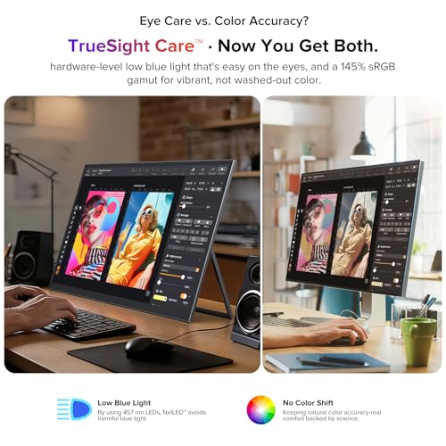Image of UPERFECT 18.5 inch NxtLED Portable Monitor, Premium Eye-Care Matte Display with Lifelike 145% sRGB Color & 120Hz Ultra-Smooth Motion for Work, Gaming & Travel