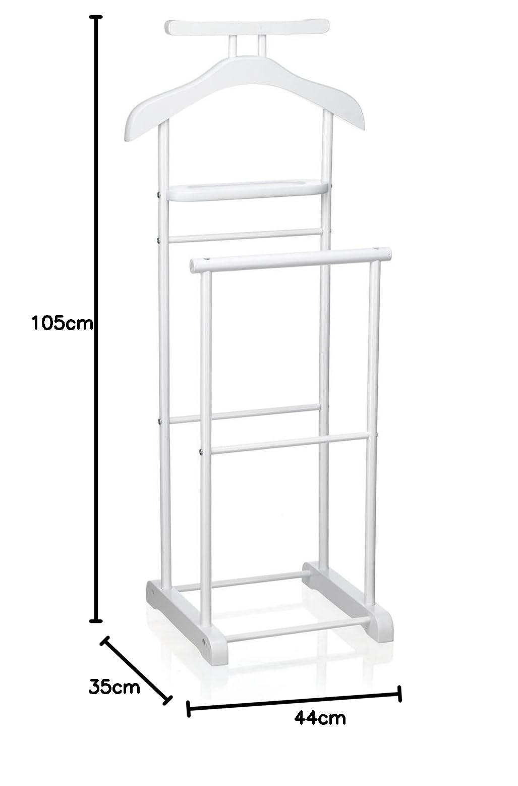 IDIMEX Valet de Chambre Medina chevalet de Nuit Double Portant pour vêtements, en MDF et métal laqué Blanc