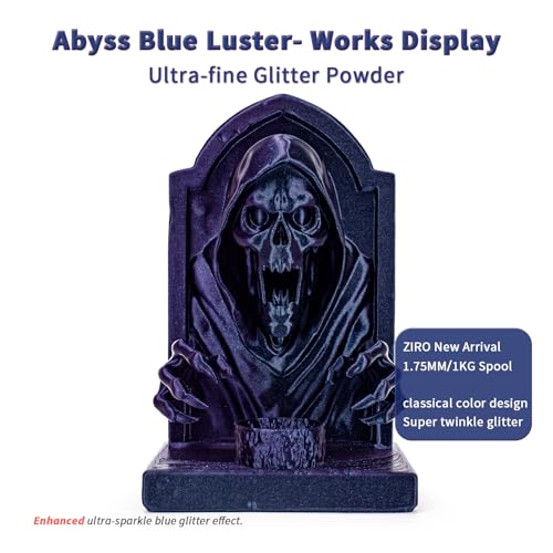 Image of ZIRO 3D Printer Filament, 1.75mm Shiny Super Sparkle PLA with Glitter, Chameleon Series Filament, Twinkling Effect PLA 1kg Spool, Fit Most FDM 3D Printers Pens, Abyss Blue Luster