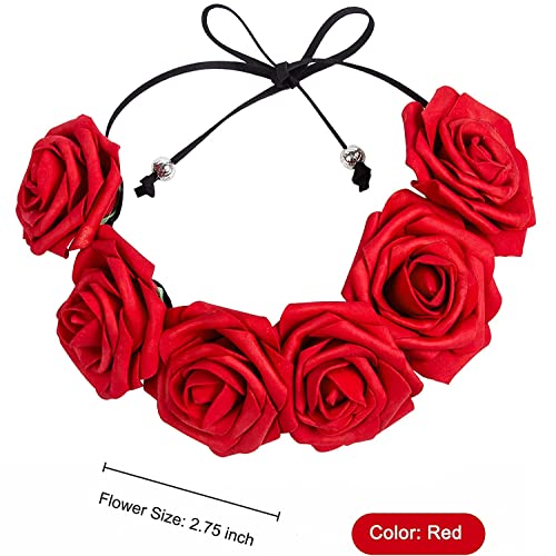 Afstee 252-RRH-1 Rose Flower Headband Halloween Flower Crown Hair Wreath thumb #5