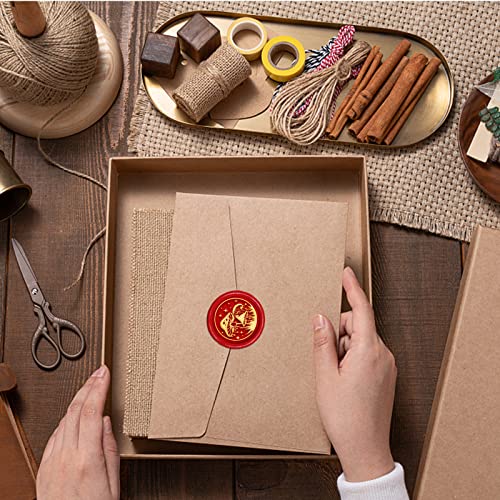 CRASPIRE Mushroom Wax Seal Stamp Star 30mm 1.18inch Removable Brass Head Sealing with Wooden Handle for Invitation Envelope Cards Gift Scrapbooking - Image 4