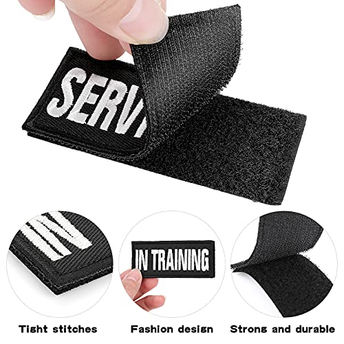Molain 6 Stück/Set Reflektierende Hundewesten Patches Abnehmbare Hundegeschirr Patches mit Haken Custom Name Patch - Service Dog In Training Therapie Do Not Pet