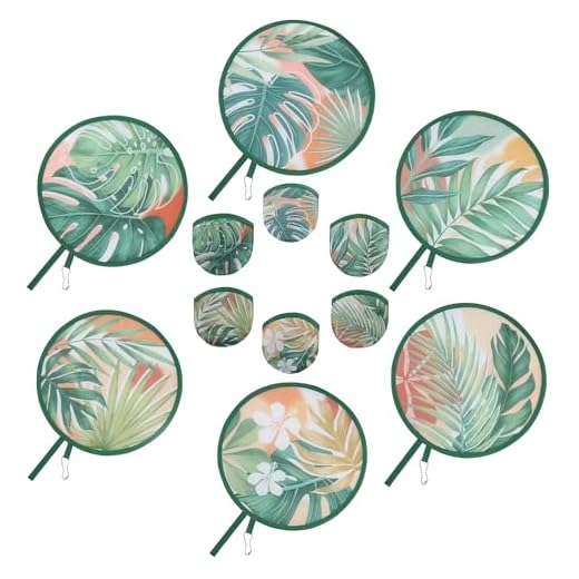 6 PCS Hand Held Fan for Women 9.8 Inch Hand Fan Foldable for Hawaii Beach