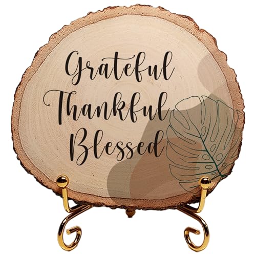 Image of MOTIVATIONAL GIFTS Thankful Wooden Motivational Quotes Table Decorative Gifts Wood Showpiece For Office Table Living Room, 8.89 Centimeters, 1.27 CM