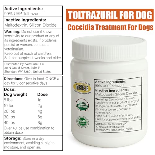 Image of Dewomer Toltrazuril 5.0% for Cats and Dogs for Giarci, Powder Formula 100g, for Non-Food Chain Animals