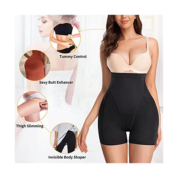 Irisnaya Women Seamless Butt Lifter Padded Shapewear Tummy Control Panties Waist Trainer Body Shaper Hip Enhancer Underwear(Black, Small)