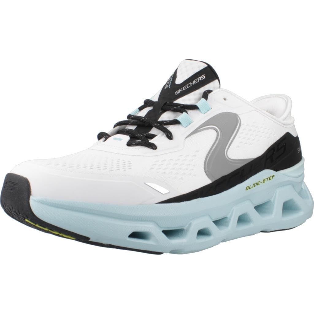 Skechers Herren Glide-Step Altus Slip-InTurnschuhe, White Hotmelt/Mesh/Blue Trim, 41.5 EU