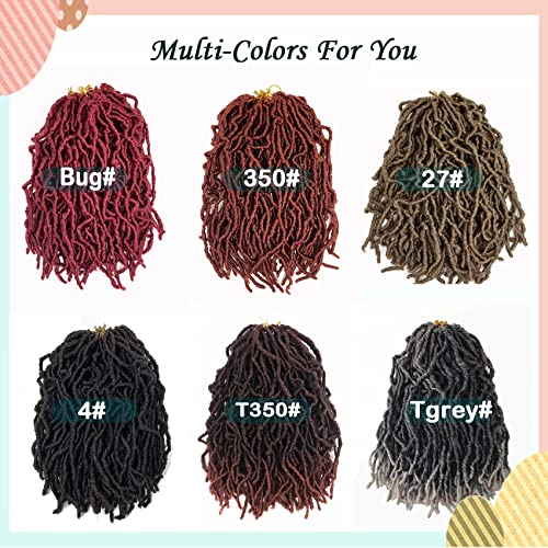 Short Faux Locs Crochet Hair 14 Inch Soft Locs 8 Packs Natural Black Pre-Looped New Soft Faux Locs Curly Hair Extension, Goddess Locs for Women (8 Packs, 1B#)