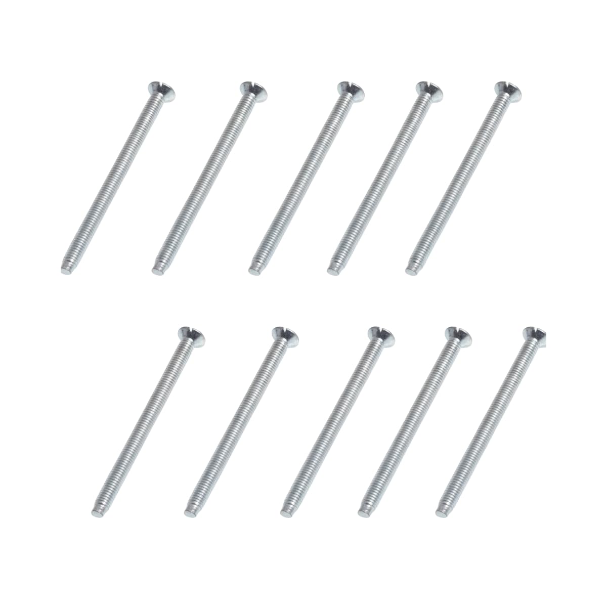 Onestopdiy.com Silver 10 X Electrical Screws For Light Plug Socket Box Bzp Steel 3.5 X 75Mm