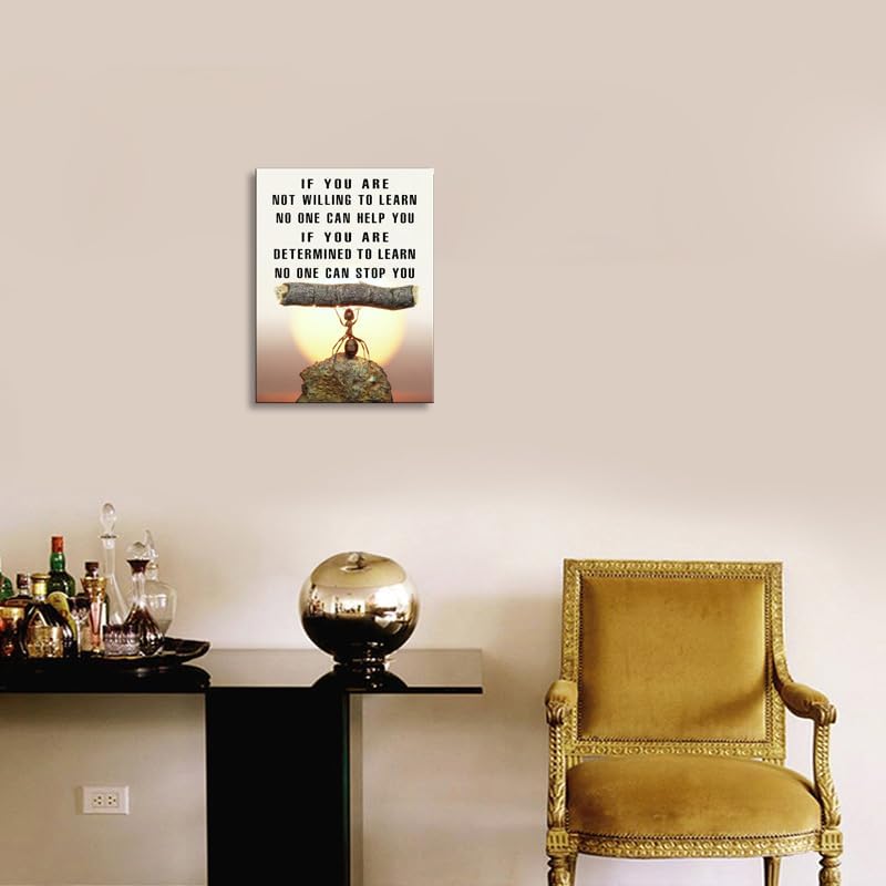 Miniatura 6 de Ploceiny Arte de pared motivacional de hormiga, decoración de lienzo inspiradora para sala de estar, cocina, cuarto de lavado, baño, dormitorio,