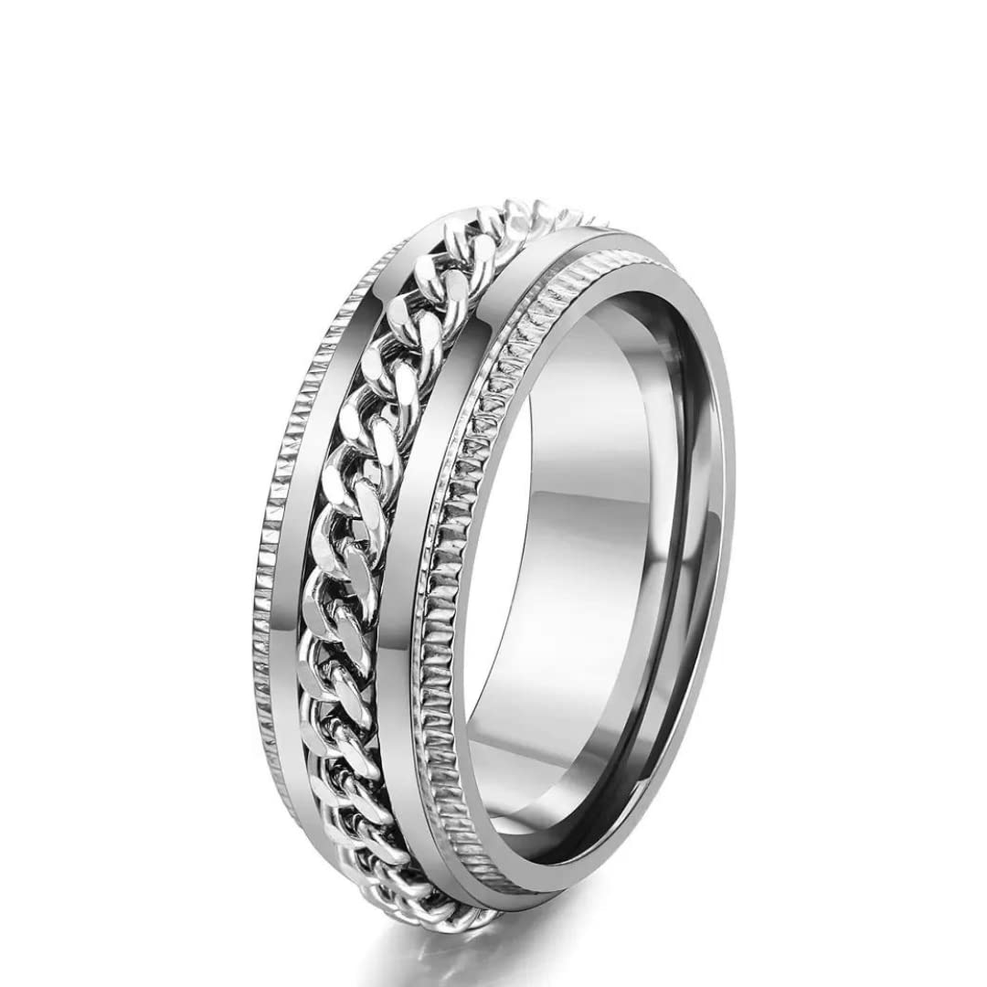 BELLINA Stylish And Trendy Spinner Rotatable Finger Ring For Boys And Men (SILVER, SILVER) (B0BZLVKN5X) Amazon Price History, Amazon Price Tracker