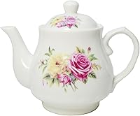 Vista 11 de Taza de té de porcelana, tazas de 5 oz con flores pintadas, café, té, agua, tetera de cerámica, accesorios para tetera (taza* 4)