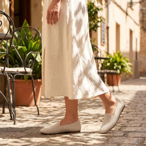 Image of Puxowe Women's Ballet Flats Breathable Knit Slip On Comfortable Round Toe Walking Shoes with Arch Support Insole for Work