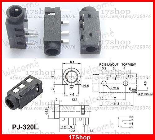Wiring Connecting Terminals - 500PCS 4-pin 1/8" 3.5mm Stereo Jack Socket for Video Camera 3.5MM Headphones MIC