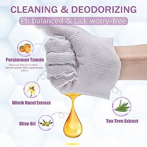 Pet Bath Wipes for Dogs and Cats - 10 Pcs Dog Cat Grooming Gloves Wipes - Gentle Cleaning Fur, Face, Ear, Eye, Paws and Butt - Thick Puppy Wipes Pet Bath Wipes for Dogs and Cats – 10 Pcs Dog Cat Grooming Gloves Wipes – Gentle Cleaning Fur, Face, Ear, Eye, Paws and Butt – Thick Puppy Wipes