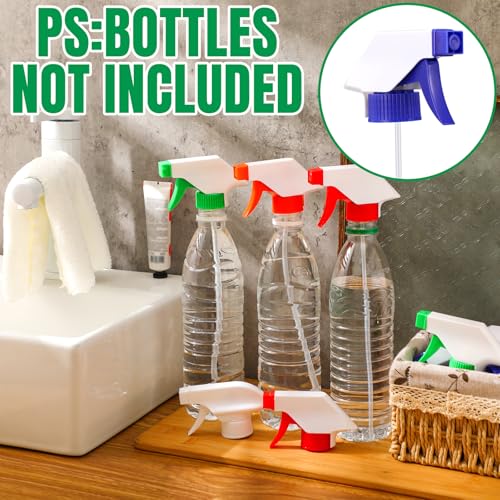 Image of Vesici 50 Pcs Spray Bottle Nozzle Replacement 28-400 Trigger Nozzles with Tube Spray Bottle Heads Only for 16 or 32 oz Car Window Cleaning (Classic Colors)