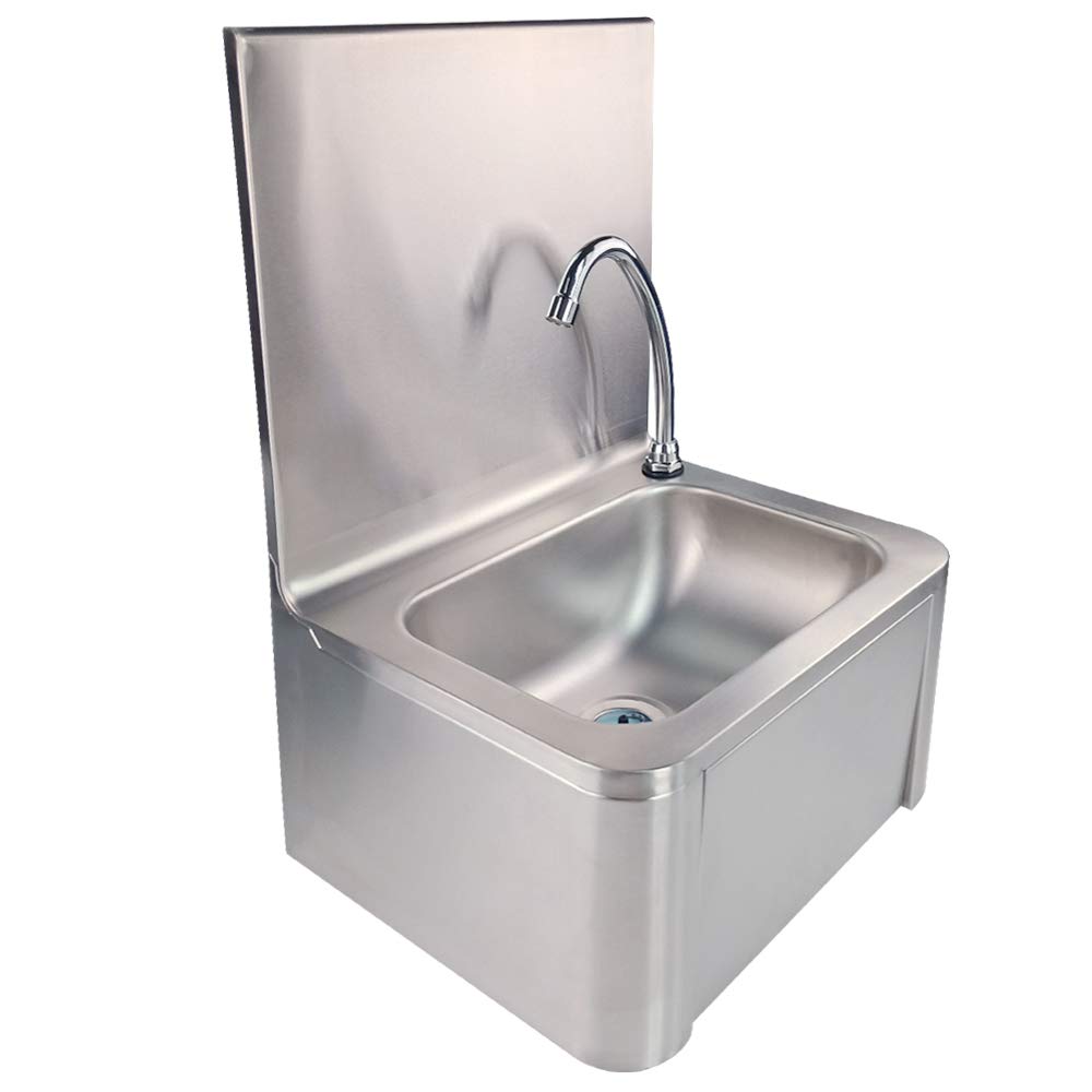 TAIMIKO Commercial Kitchen Knee Operated Hand Wash Sink Stainless Steel