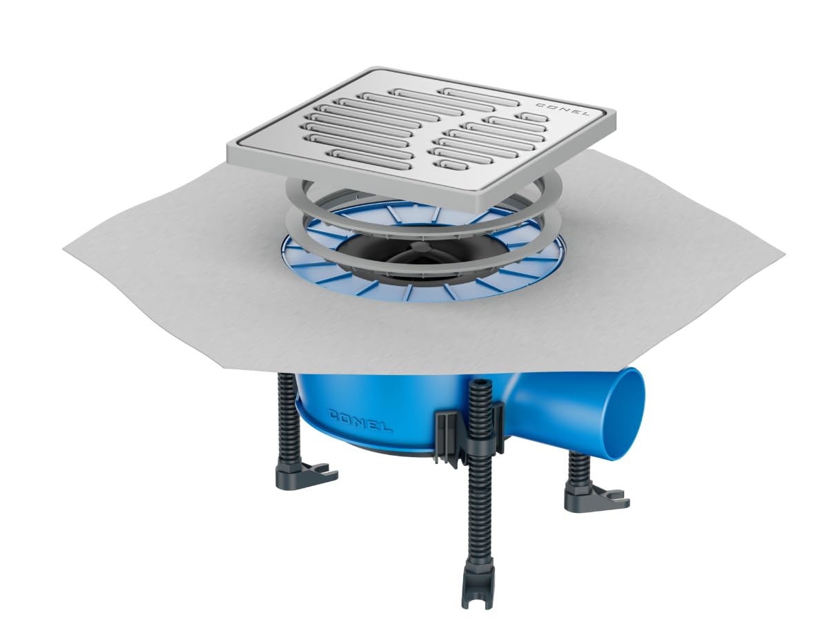CONEL Bodenablauf Drain Plus DN50, waagerecht Dichtfl. u. Aufs. 150mm o | CODP50OZWK