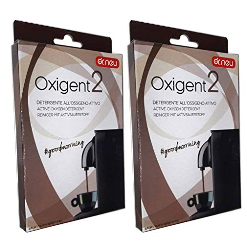 2 x OXIGENT Dr. Neu Aktiv-Sauerstoff-Reinigungspulver zur Reinigung der Kaffeemaschine, entfernt Fett, entfettet und desinfiziert