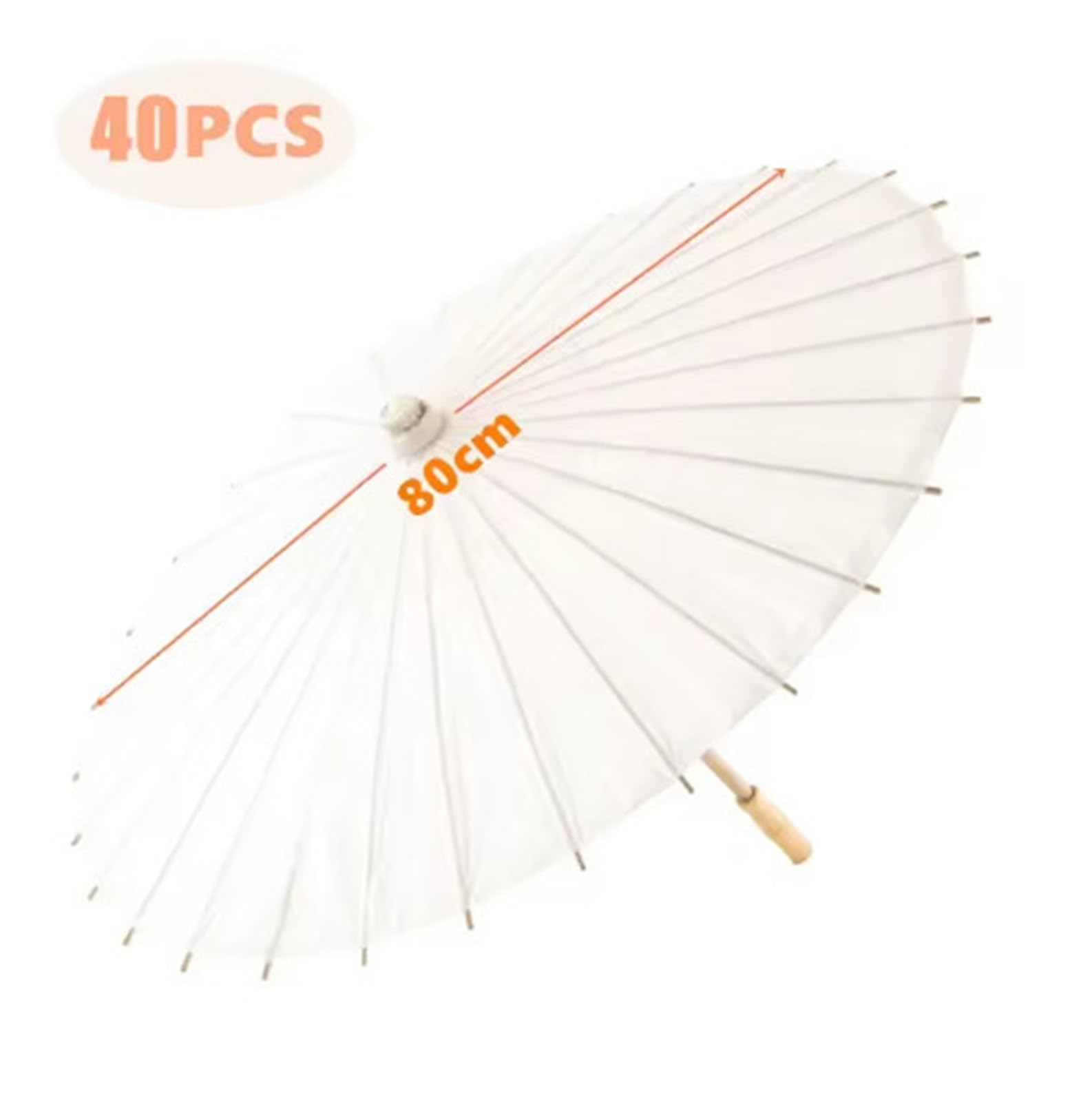 Parapluie Mariage Lot de 30 à 50 parapluies en papier 80 cm, faire soi-même, blancs, for photos mariage, cosplay, fêtes estivales et décorations plage