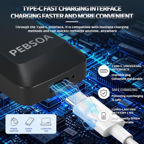 pebsoa Nose Hair Trimmer for Men and Women, USB-Rechargeable Electric Nose and Ear Hair Trimmer, Pain-Free, Waterproof and Portable, with Stainless Steel Blades, Black — view 3