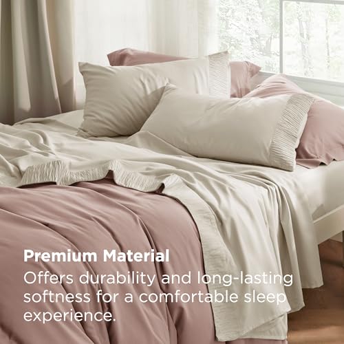Image of Bedsure Twin Sheets Set - 3 Pieces Soft Twin Bed Sheets - Breathable & Cooling - Hotel Luxury - Easy Care Polyester Microfiber Bedding for Women, Men, Linen