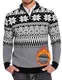 SIMIYA Men Quarter Zip Sweaters Casual Mens Christmas Sweater Slim Fit Knitted Sweater Polo Pullover Sweater for Men