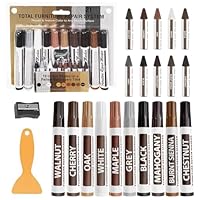 Laminat Reparaturset, 20PCS Möbelreparaturset mit Marker und Wachsstifte,Holz Reparaturset,Möbel Reparatur set,von Risse Löcher Kratzer für Holzboden,Arbeitsplatte,Tür,Schrank,Treppe