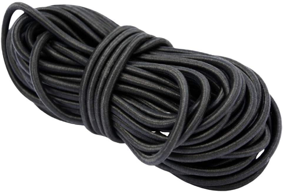 The Bead Shop Round Elastic Cord 3mm 5m Black, High Strength Stretch Cord for Bracelet Making Beading, Sewing, Masks & Crafts