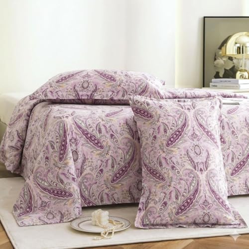 Image of FRESH FROM LOOM Skin-Friendly 240 TC Cotton King Bedsheet - Ideal for Sensitive Skin Breathable 240 TC Pure Cotton King Flat Bedsheet - Hypoallergenic Bedding Set, Purple, Size- 108x108 inch