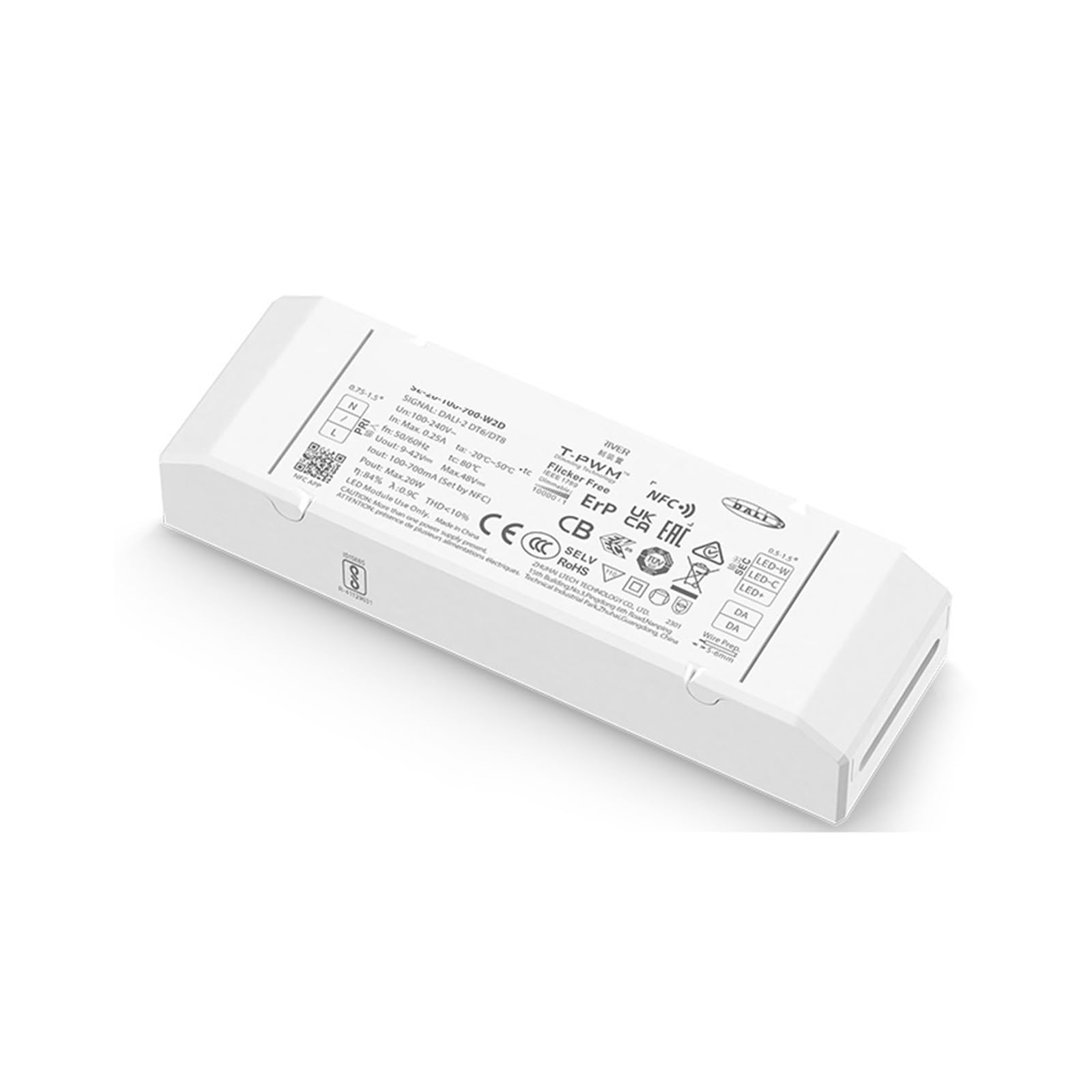 Pilote LED blanc réglable 20W 100-700mA avec transformateur d'éclairage à gradation DALI-2 - 4